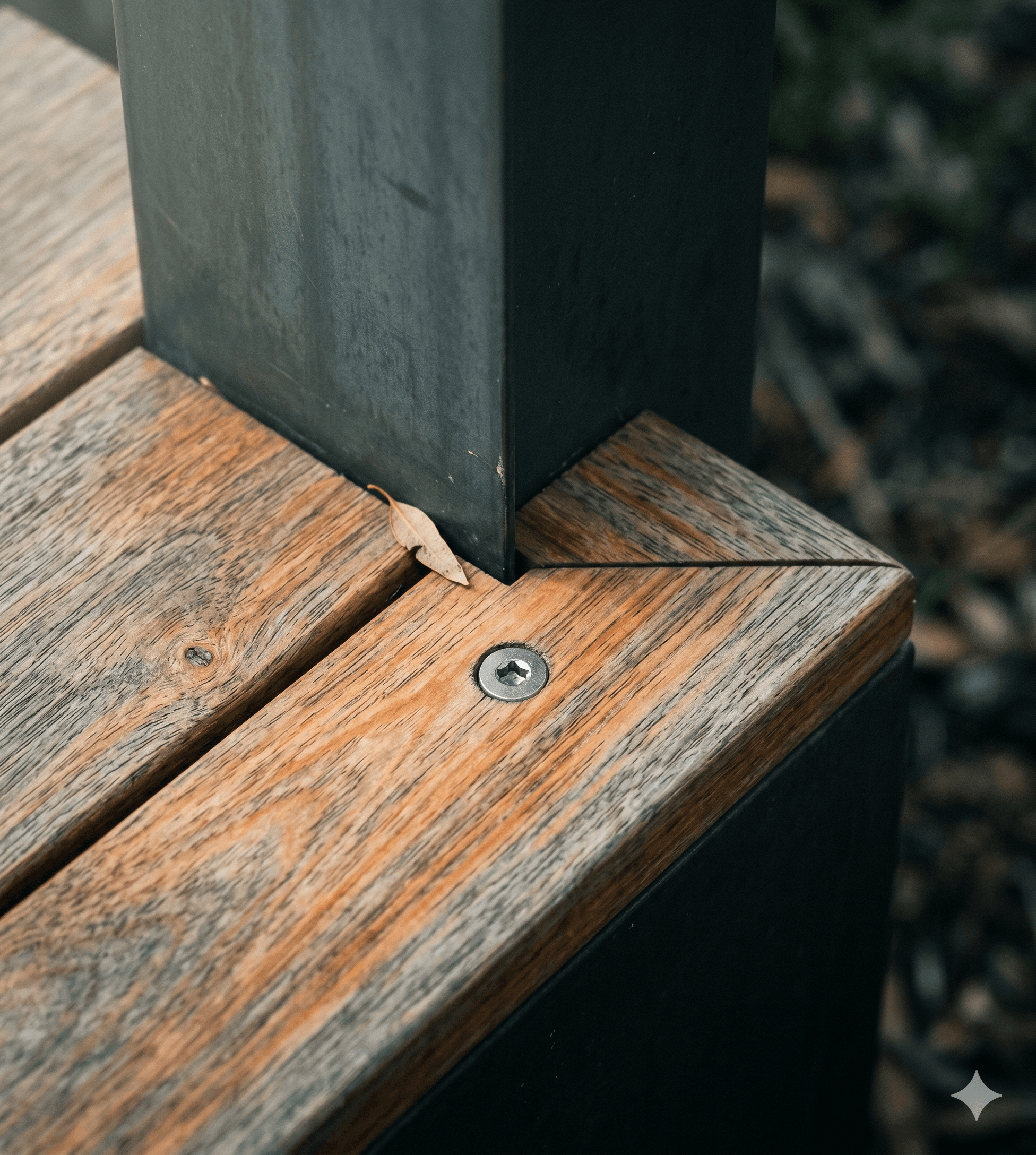 Spotted gum deck joint detail — Olinda